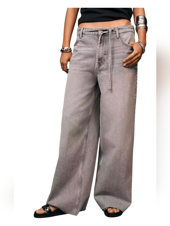 Anthropologie Denim - Anthro Pilcro High-Rise Wide-Leg Jeans Gray Charcoal Size 30